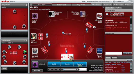 Bodog Poker Multi-Tabling